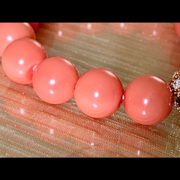 ORANGE STRETCH BRACELET WITH MULTI PAVE RHINESTONES - Picture 4 of 4